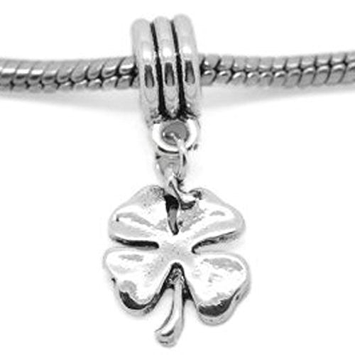 Four-leaf Clover Dangle Charm European Bead Compatible for Most European Snake Chain Bracelet - Sexy Sparkles Fashion Jewelry - 1