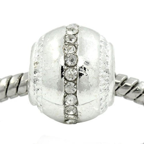 Ball with Clear  Rhinestone European Bead Compatible for Most European Snake Chain Bracelet - Sexy Sparkles Fashion Jewelry - 4