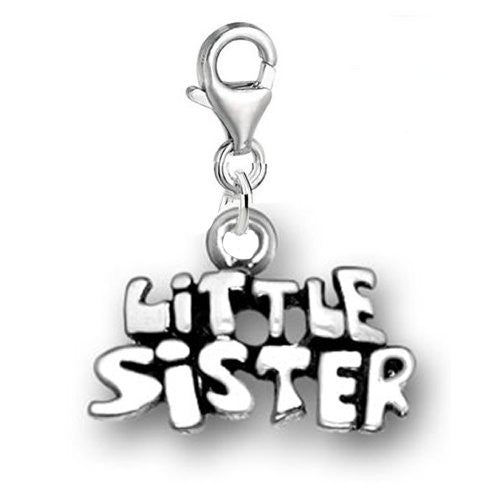 Clip on Little Sister Charm for European Clip on Charm Jewelry w/ Lobster Clasp