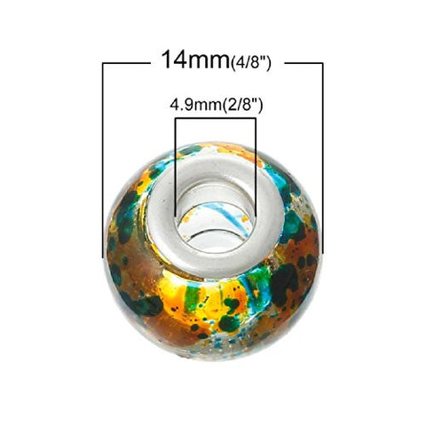 (10) Assorted Multi  Mixed Glass European Lampwork Charm Beads (Spotted) - Sexy Sparkles Fashion Jewelry - 2