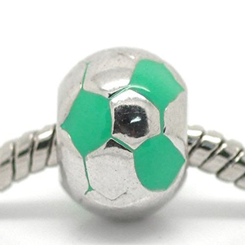 Sports Turquoise Soccer Ball Charms for European Snake Chain Charm Bracelet