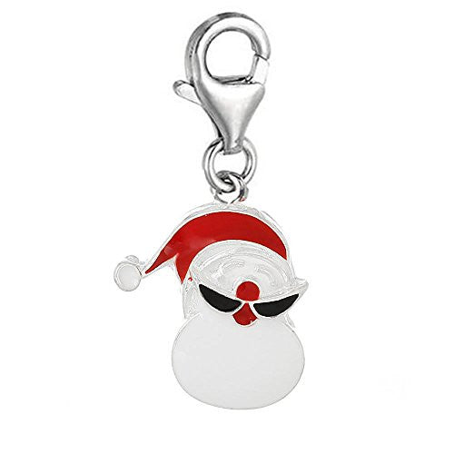 Christmas Santa Claus Head Clip On Pendant for European Charm Jewelry w/ Lobster Clasp - Sexy Sparkles Fashion Jewelry