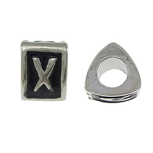 Letter  "X" Triangle Spacer European European Bead Compatible for Most European Snake Chain Charm Bracelet