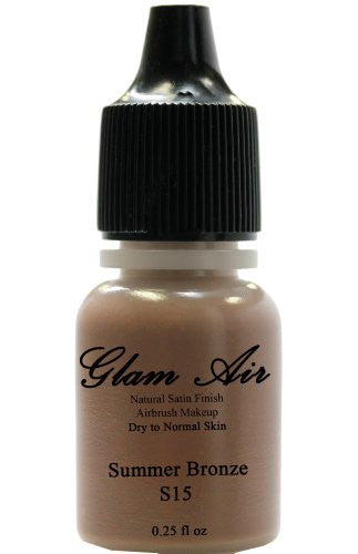 Airbrush Makeup Foundation Satin S15 Summer Bronze Water-based Makeup Lasting All Day 0.25 Oz Bottle