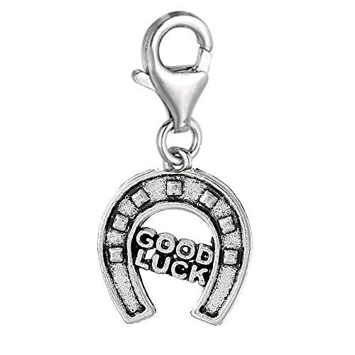 Good Luck Horseshoe Clip On For Bracelet Charm Pendant for European Charm Jewelry w/ Lobster Clasp - Sexy Sparkles Fashion Jewelry