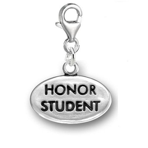 Honor Student Clip On For Bracelet Charm Pendant for European Charm Jewelry w/ Lobster Clasp