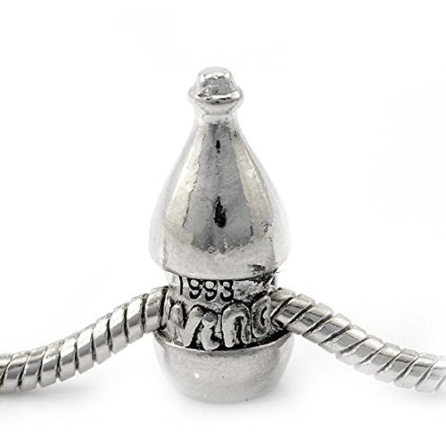 1993 Wine Bottle Charm European Bead Compatible for Most European Snake Chain Bracelet