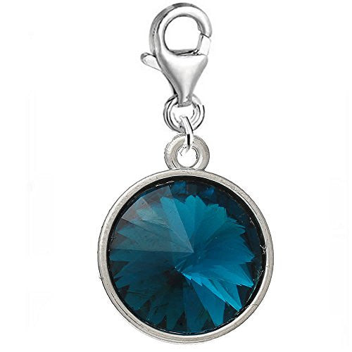Round Rhinestone Birthstone  Rhinestone Clip on Charm Pendant for European Charm Jewelry (September) - Sexy Sparkles Fashion Jewelry