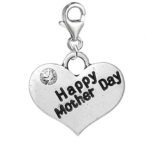 Happy Mother Day Clip on Charm for European Jewelry w/ Lobster Clasp - Sexy Sparkles Fashion Jewelry