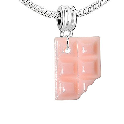 Sweet Chocolate Candy Bar Charm Bead (Light Pink) - Sexy Sparkles Fashion Jewelry