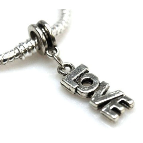 Love Dangle Charm European Bead Compatible for Most European Snake Chain Bracelet - Sexy Sparkles Fashion Jewelry - 2