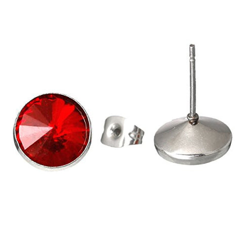 July Birthstone Stainless Steel Post Stud Earrings with  Rhinestones - Sexy Sparkles Fashion Jewelry - 2