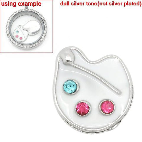 Painter Pallette Floating Charms For Glass Living Memory Lockets - Sexy Sparkles Fashion Jewelry - 2