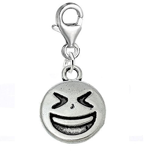 Facial Expression Clip on Pendant for European Charm Jewelry w/ Lobster Clasp (Laughing)