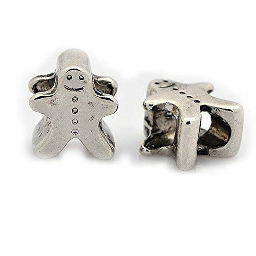 Christmas Gingerbread Man Charm European Bead Compatible for Most European Snake Chain Bracelet - Sexy Sparkles Fashion Jewelry