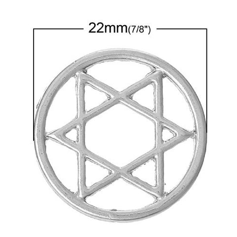 Star Of David Floating Charms Dish Plate for Glass Locket Pendants and Floating - Sexy Sparkles Fashion Jewelry - 2