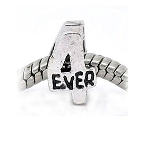 4 Ever Charm Spacer European Bead Compatible for Most European Snake Chain Bracelet