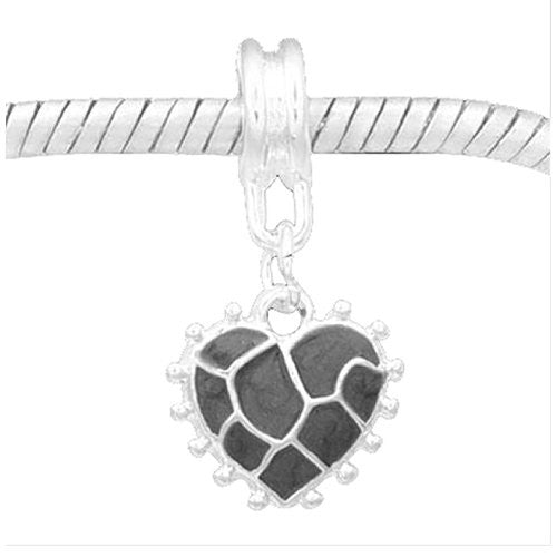 Heart Charm Dangle Charm European Bead Compatible for Most European Snake Chain Bracelet
