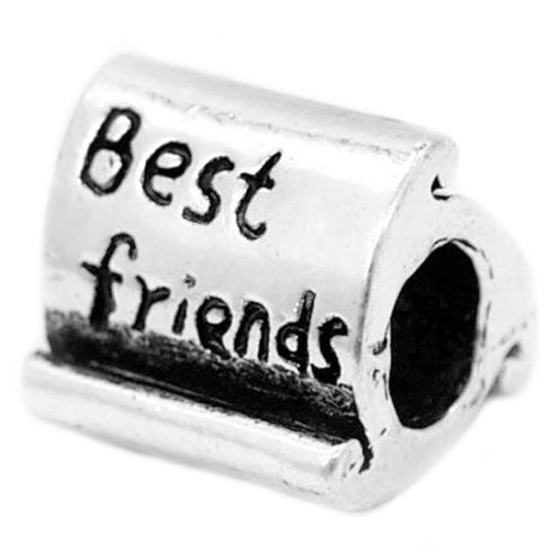 Best Friends Bead Charm Spacer For Snake Chain Charm Bracelet - Sexy Sparkles Fashion Jewelry - 1