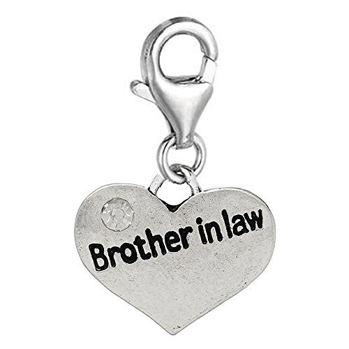Brother in Law Clip On Charm with Lobster Clasp - Sexy Sparkles Fashion Jewelry