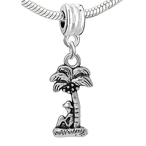 Man Under Palm Tree on Vacation Beach Charm European Bead Compatible for Most European Snake Chain Bracelet - Sexy Sparkles Fashion Jewelry