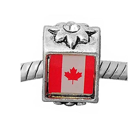 Canada Flag for Snake Chain Charm Bracelet - Sexy Sparkles Fashion Jewelry - 1