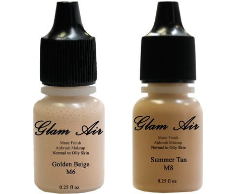 Glam Air Airbrush Water-based Foundation in Set of Two (2) Assorted Medium Matte Shades M6-M8 0.25oz - Sexy Sparkles Fashion Jewelry - 1