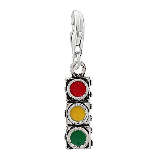 Red, Yellow and Green Traffic Light Clip on Pendant Charm for Bracelet or Necklace