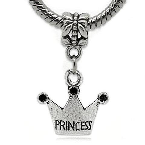 Princess Crown Bead Compatible for Most European Snake Chain Charm Bracelet - Sexy Sparkles Fashion Jewelry - 1