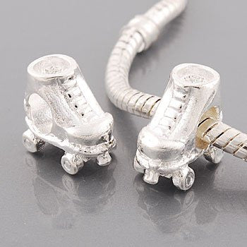 Roller Skate Charm Spacer Beads for Snake Chain Charm Bracelet - Sexy Sparkles Fashion Jewelry - 2