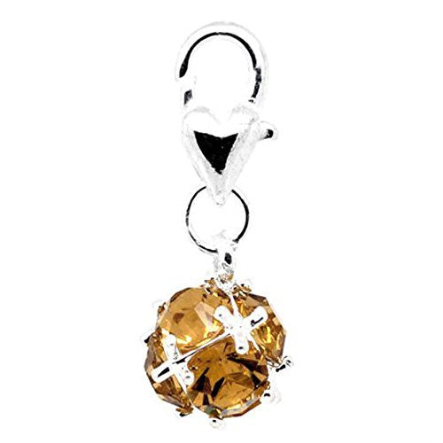November Birthstone Dangle Charm Pendant for European Clip on Charm Jewelry w/ Lobster Clasp - Sexy Sparkles Fashion Jewelry - 1