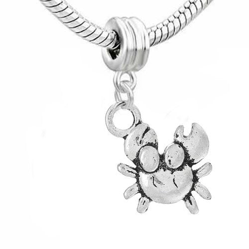 Crab Dangling Bead Charm for Snake Chain Charm CharmEuropean Bead Compatible for Most European Snake Chain Charm Bracelets