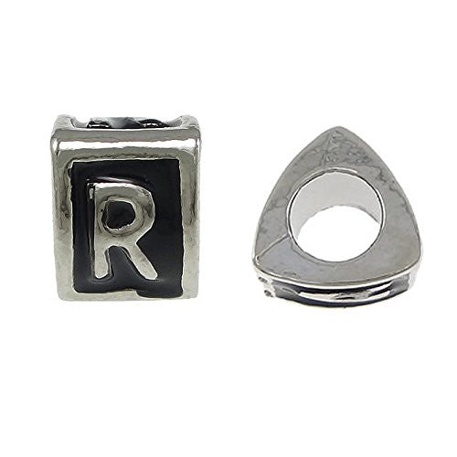 Letter  "R" Triangle Spacer European European Bead Compatible for Most European Snake Chain Charm Bracelet