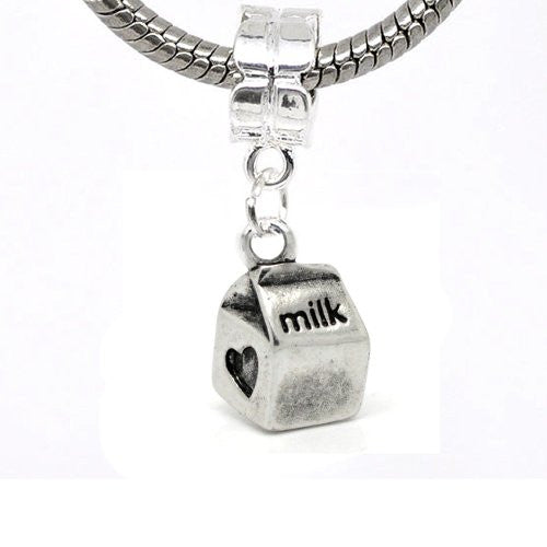 Love Milk Box Dangle Bead Charm Spacer For Snake Chain Charm Bracelet - Sexy Sparkles Fashion Jewelry