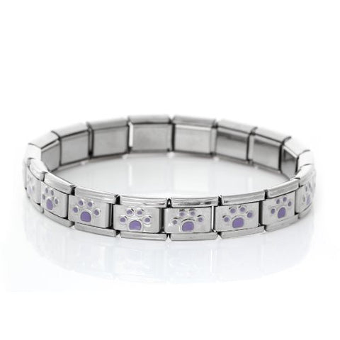 Starter Italian Charm 18 Link Bracelet 17.5 Cm (Paw Print) - Sexy Sparkles Fashion Jewelry - 1