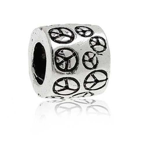 Peace Symbol Charm European Bead Compatible for Most European Snake Chain Bracelet - Sexy Sparkles Fashion Jewelry - 1
