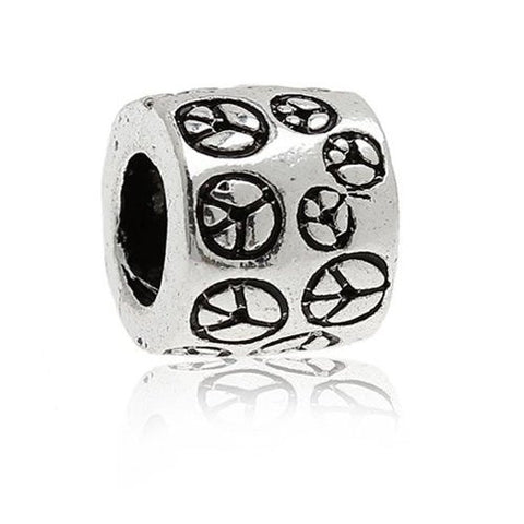 Peace Symbol Charm European Bead Compatible for Most European Snake Chain Bracelet - Sexy Sparkles Fashion Jewelry - 1