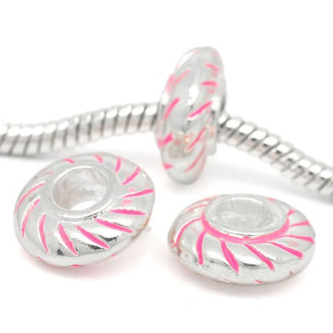Round Floresent Bead Compatible for Most European Snake Chain BraceletFor Snake Chain Bracelet (Pink) - Sexy Sparkles Fashion Jewelry - 2
