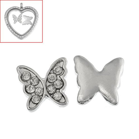Butterfly Floating Charm For Glass Living Memory Lockets - Sexy Sparkles Fashion Jewelry - 3
