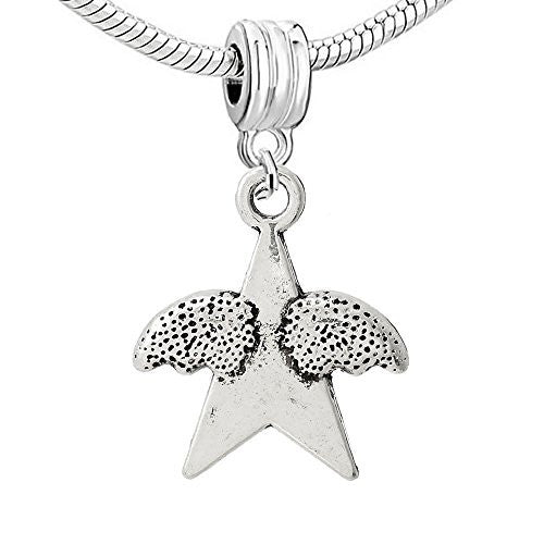 Star with Wings Charm Bead - Sexy Sparkles Fashion Jewelry