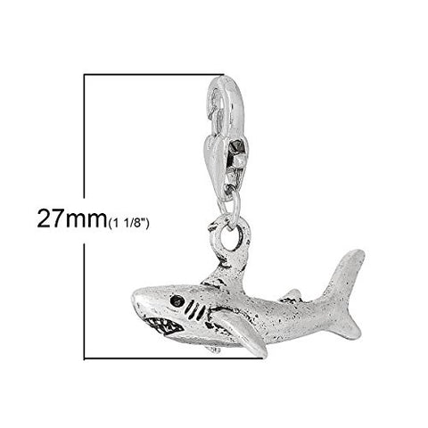 Shark Clip on for Bracelet Charm Pendant for European Charm Jewelry w/ Lobster Clasp - Sexy Sparkles Fashion Jewelry - 3