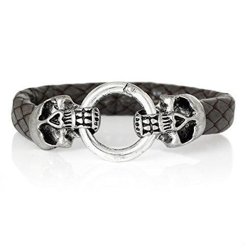Dark Grey Snake Style Fashion Bracelet with Snake Clasp 22cm X1.5cm(8 5/8 X 5/8) - Sexy Sparkles Fashion Jewelry - 1