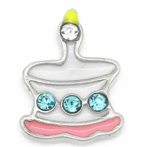 Birthday Cake Floating Charm For Glass Living Memory Lockets - Sexy Sparkles Fashion Jewelry - 5