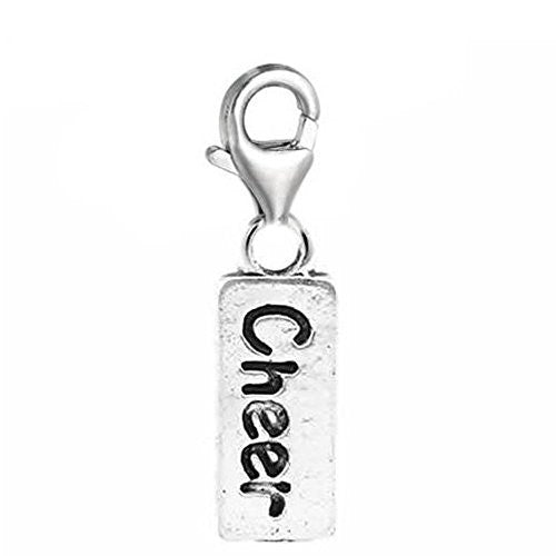 Clip on Cheer Dangle Charm Pendant for European Clip on Charm Jewelry w/ Lobster Clasp - Sexy Sparkles Fashion Jewelry - 1