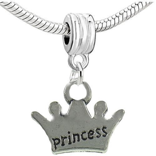 Princess Crown Bead Compatible for Most European Snake Chain BraceletDangle For Snake Chain Charm Bracelet - Sexy Sparkles Fashion Jewelry