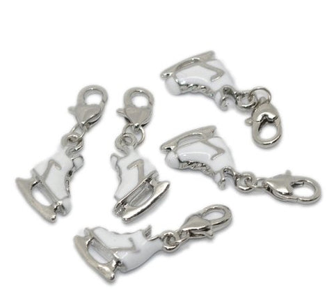 Clip on Ice Skates Charm Pendant for European Jewelry w/ Lobster Clasp - Sexy Sparkles Fashion Jewelry - 3
