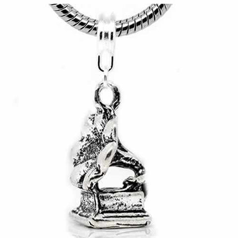Gramophone Dangle Bead Spacer for Snake Chain Charm Bracelet - Sexy Sparkles Fashion Jewelry - 2