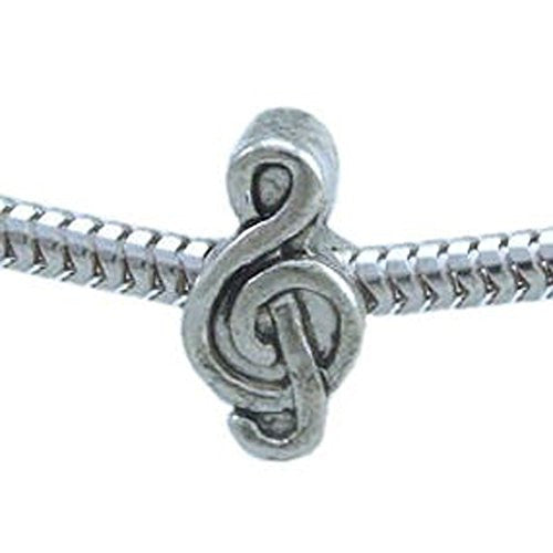 Music Treble Clef European Bead Compatible for Most European Snake Chain Charm Bracelet - Sexy Sparkles Fashion Jewelry