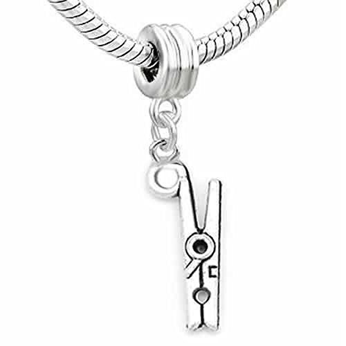 Clothespin Charm Dangle European Bead Compatible for Most European Snake Chain Bracelet