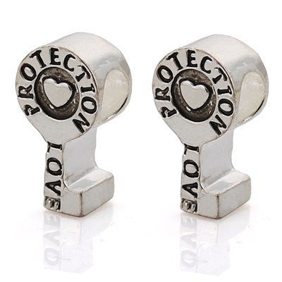 Protection Love Key European Bead Compatible for Most European Snake Chain Charm Bracelet - Sexy Sparkles Fashion Jewelry - 2